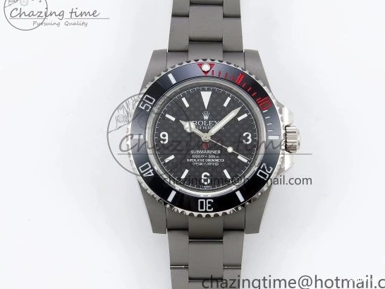 Best SA3130 Ceramic Sandblasted Edition Bracelet JDF Submariner SS Black Carbon Dial Dial Bezel on 0522